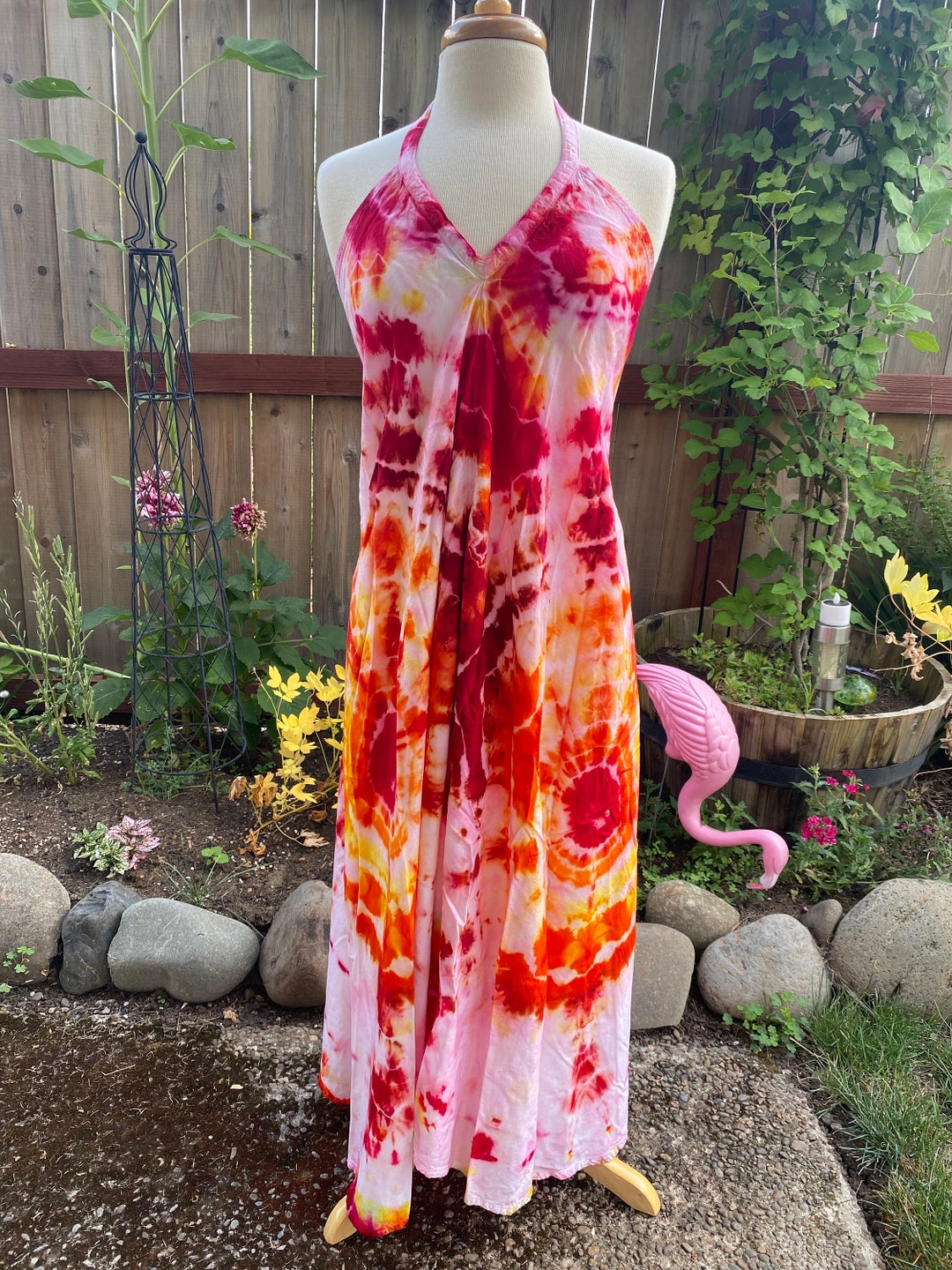 Tie Dye Halter Dress Club Party Dress MATSUMIZUYU Women's Tie-Dye Halter Dress Tie Dye Halter Dress Club Party Dress MATSUMIZUYU Women's Tie-Dye Halter Dress
