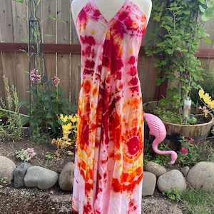 Tie Dye Halter Dress, Abito estivo, Abito in cotone