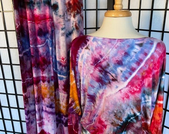 Tie Dye Lounge Pants, Tie Dye Lounge Set, Tie Dye Cotton Lounge Set, Cotton Lounge Pants, Boho Lounge Set, Festival Lounge set