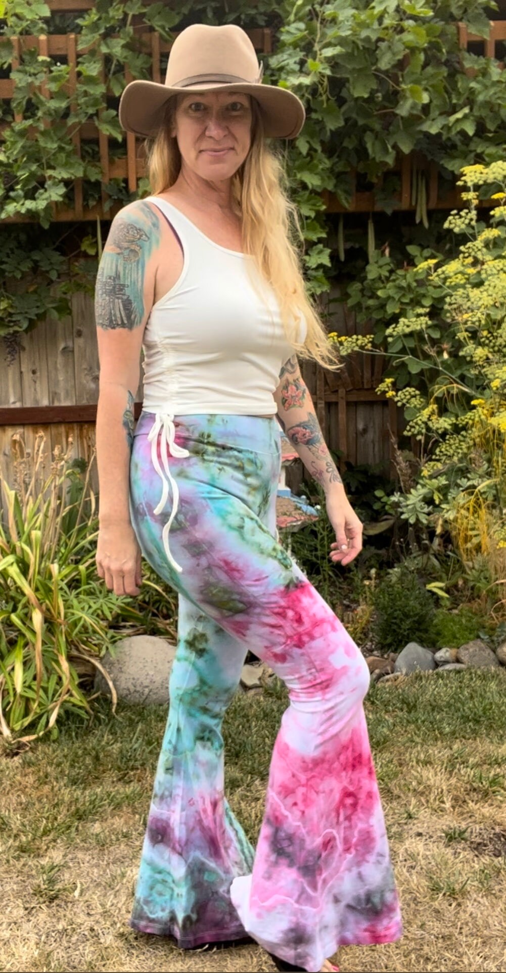 Tie Dye Cotton Bellbottom Flare Pants Etsy UK