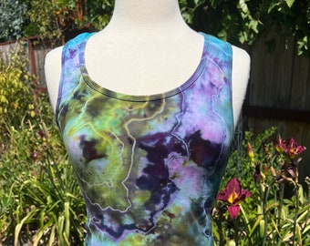 Tie Dye Cotton Racerback Crop Tank Top