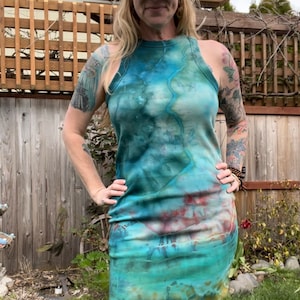 Tie Dye Cotton Ribbed Tank Mini Dress