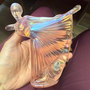 Fenton Pink  Opalescent  Ballerina glass figure