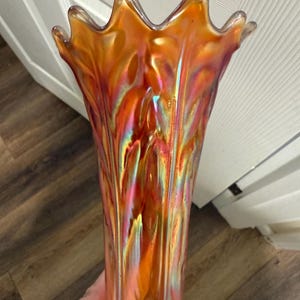 Antique Northwood Marigold Carnival Glass Vase