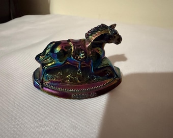 Rocking Jr. Mini Blue Carnival Glass Figure
