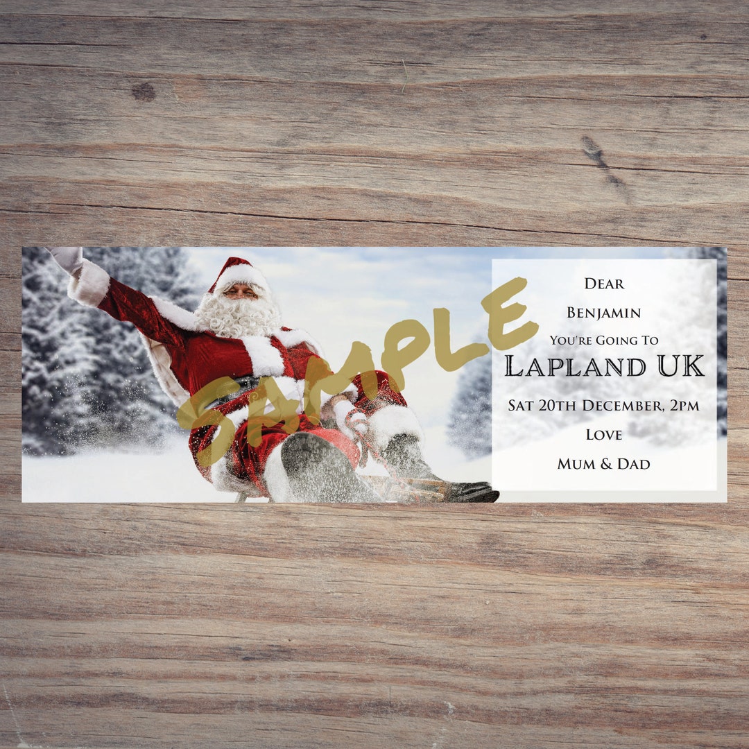 Printable LAPLAND UK Visit Trip Gift Ticket. Instant Digital Etsy