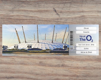 Personalised printable UP AT THE O2 gift ticket. Instant pdf digital download. Great surprise gift, souvenir or keepsake