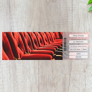 Personalised printable OPERA gift ticket. Instant PDF digital download. Great surprise gift, souvenir or keepsake