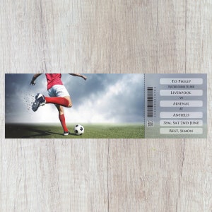 Personalisierte druckbare FUSSBALL (Fußball) MATCH Geschenkkarte. Sofortiger digitaler PDF-Download. Tolles Überraschungsgeschenk, Mitbringsel oder Andenken