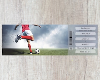Personalisierte druckbare FUSSBALL (Fußball) MATCH Geschenkkarte. Sofortiger digitaler PDF-Download. Tolles Überraschungsgeschenk, Mitbringsel oder Andenken