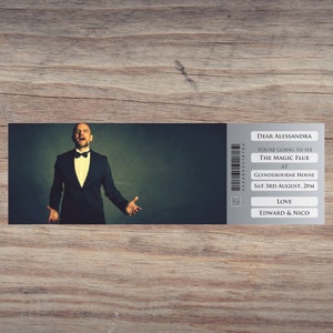 Personalised printable OPERA gift ticket. Instant PDF digital download. Great surprise gift, souvenir or keepsake