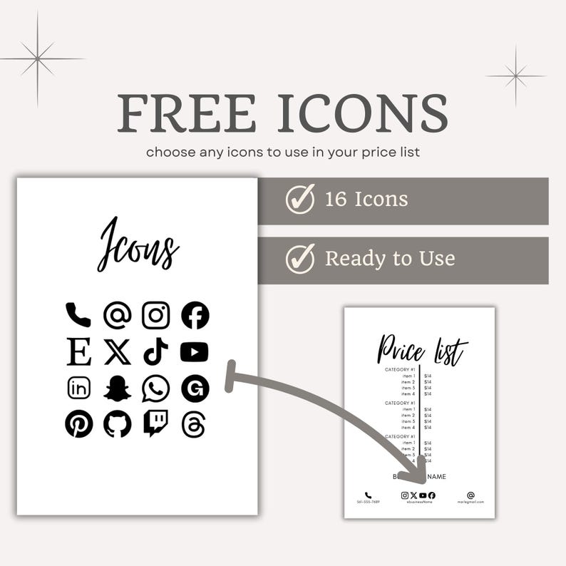 Price List Sign Template Editable Price List Bundle Template for Small ...
