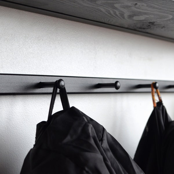 Rustic Metal Coat Rack With Storage Etsy