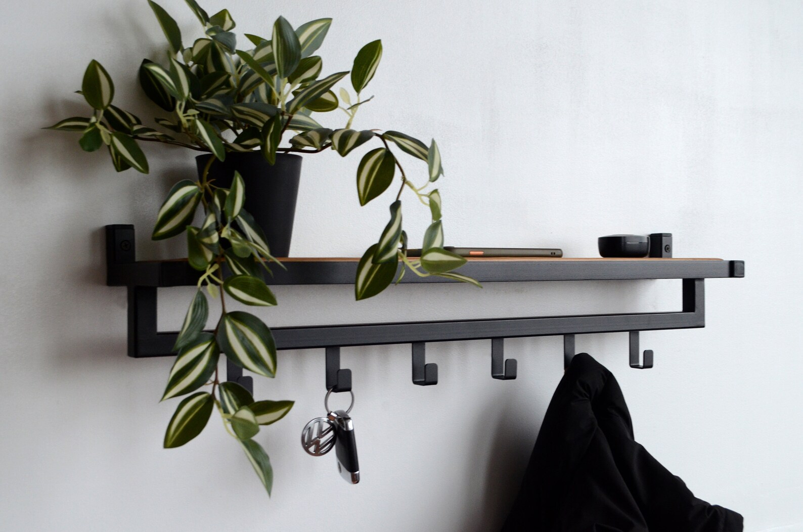 Unique Wall Mount Entryway Organizer With Hooks Modern Hallway Etsy Australia