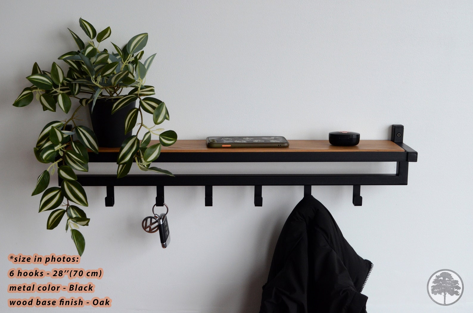 Unique Wall Mount Entryway Organizer With Hooks Modern Hallway Etsy