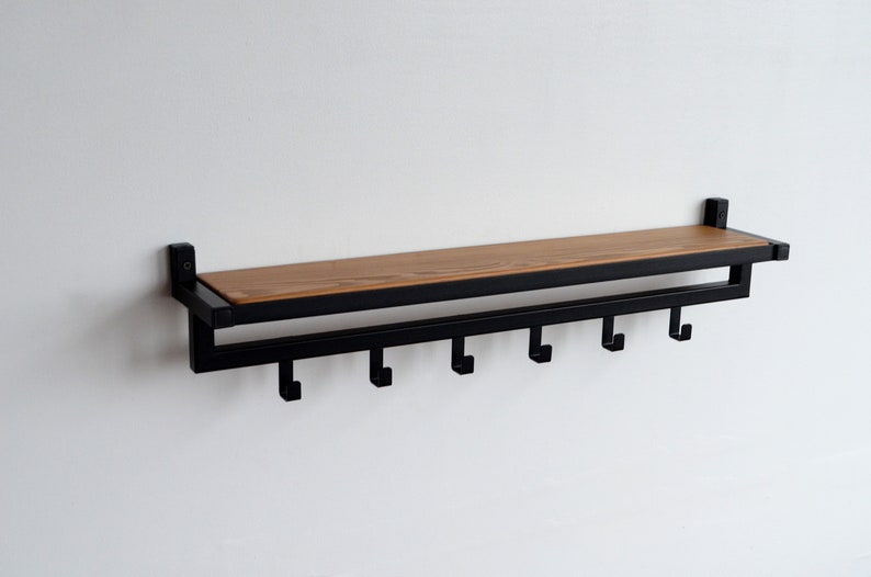 Unique Wall Mount Entryway Organizer With Hooks Modern Hallway Etsy