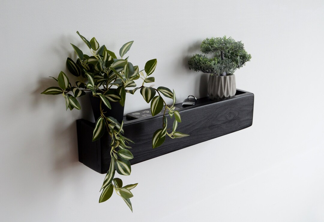 Entryway Wall Mount Floating Shelf With Hooks Industrial Etsy