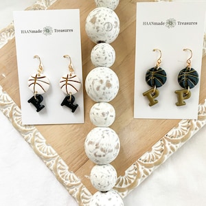 Black & Gold Basketball Earrings: Game Day School Spirit