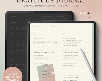 Diario de gratitud digital: Reflexión diaria, iPad y tableta (PDF)