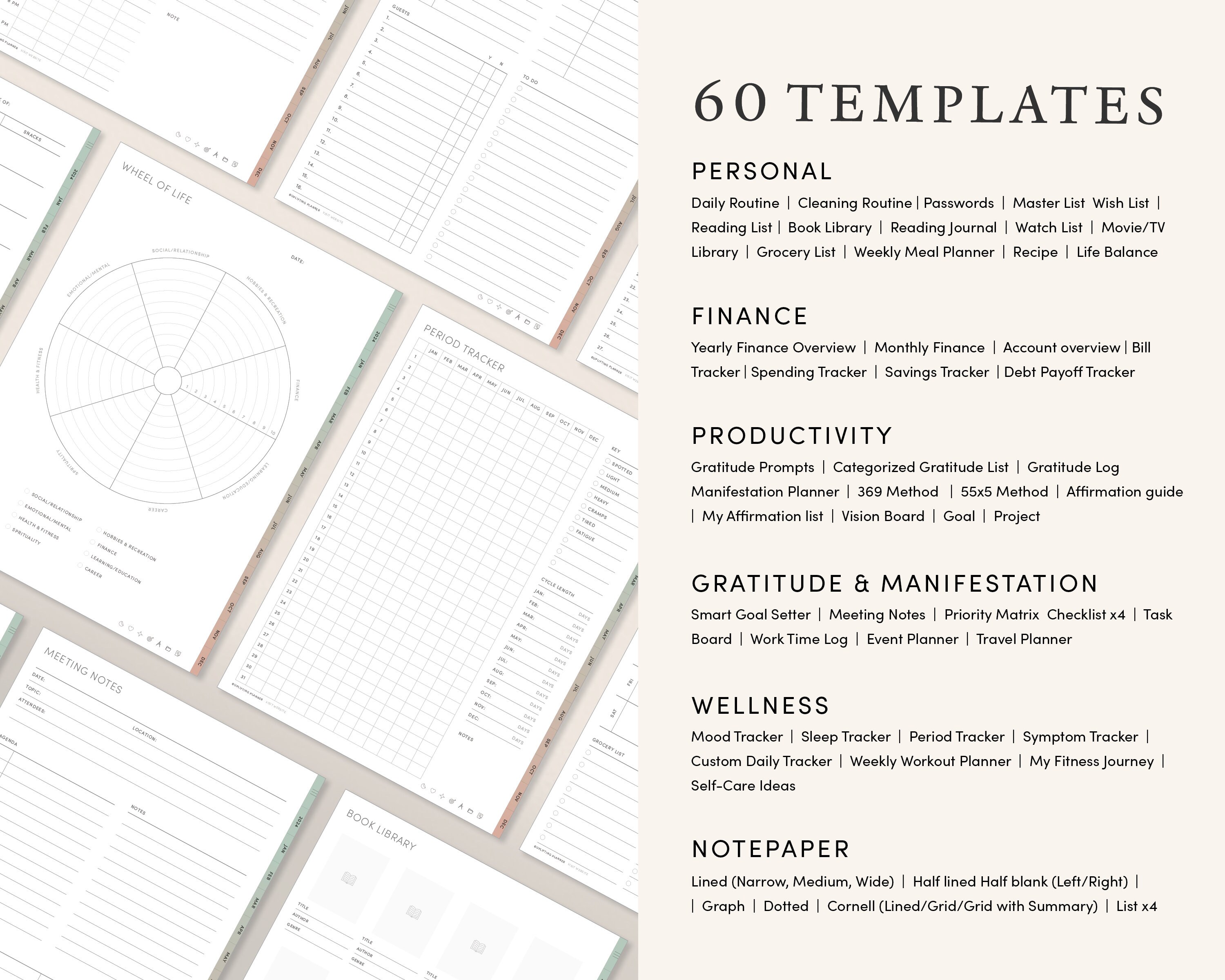 2024 Life Planner Goodnotes Digital Planner Portrait Dated - Etsy
