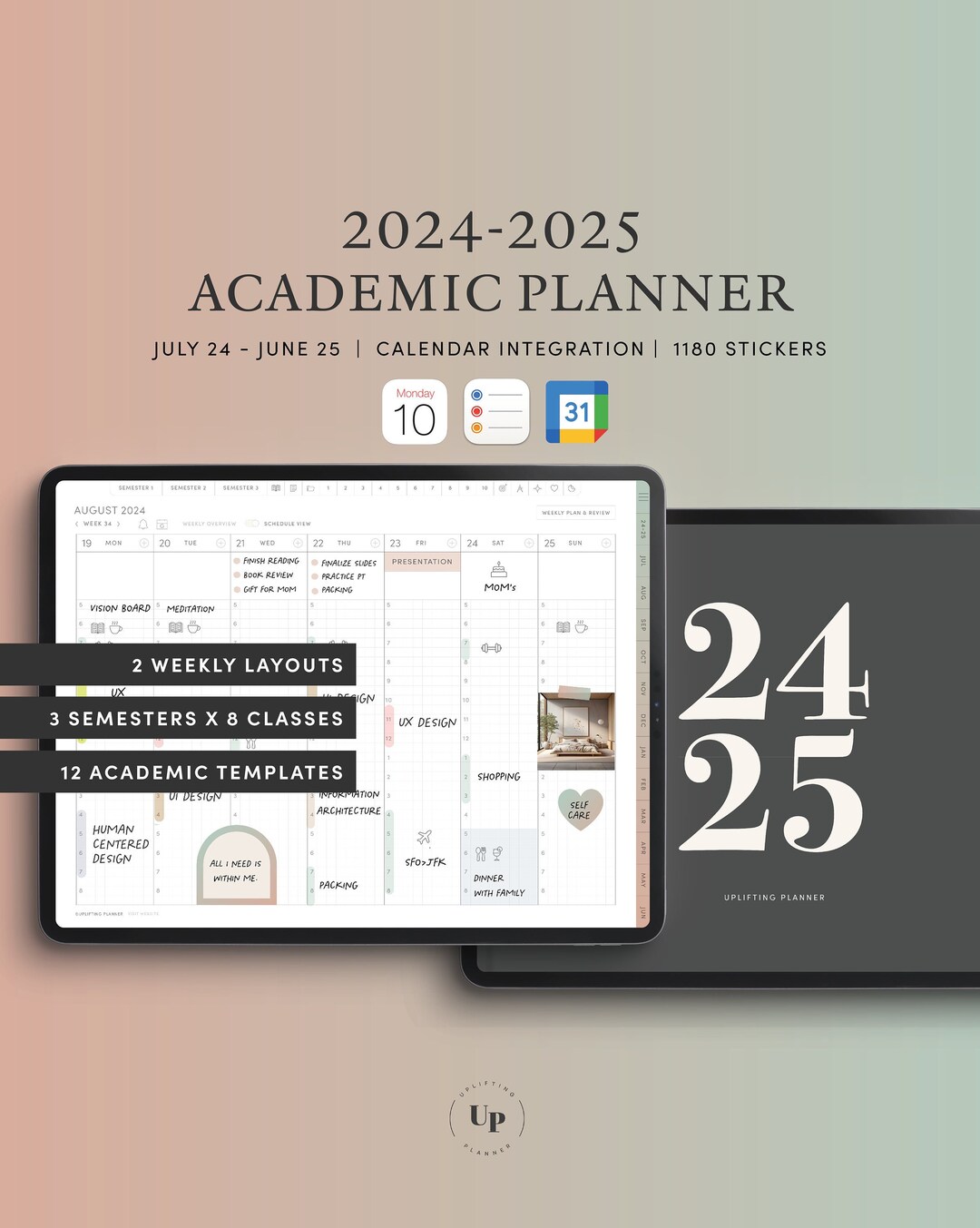 2024 2025 Academic Planner Digital Student Planner Dated Mid Year ...