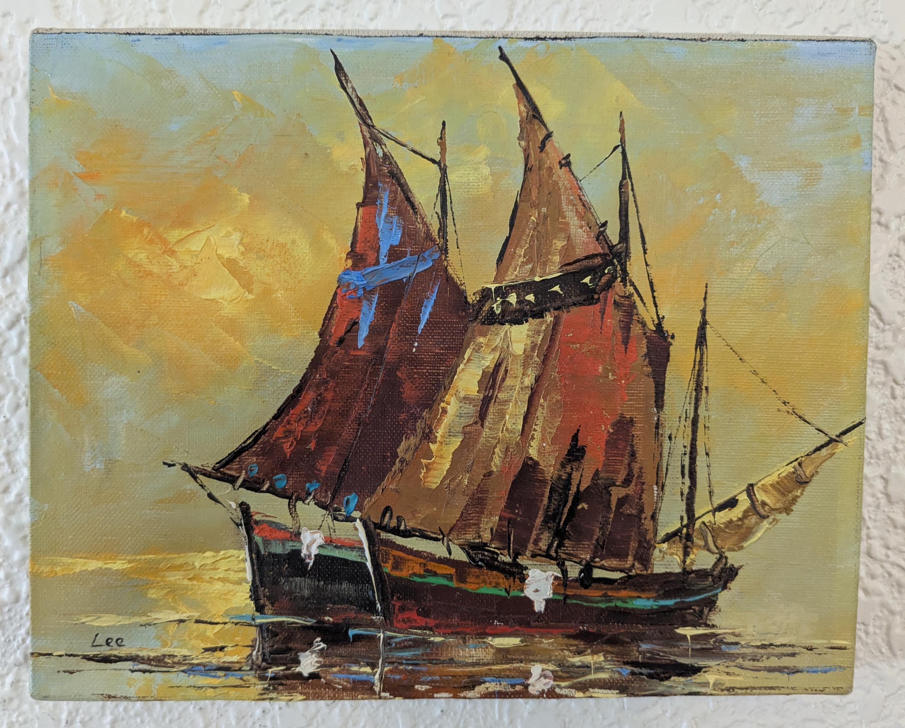 Chinese Junk Ship Painting - Etsy