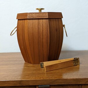 Vintage MCM Ice Bucket With Tongs Chrissy Japan