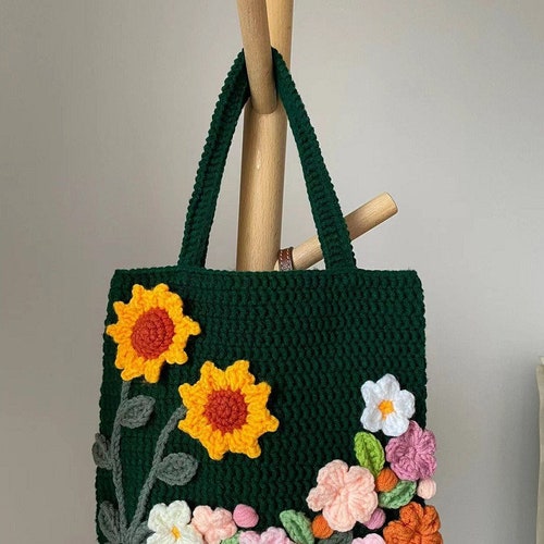 PREORDER Crochet Bag Crochet Tote Bag Crochet Flower Bag Etsy