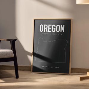 Oregon Minimalist Print, Oregon Digital Download Print, State of Oregon Wall Art Print, Oregon Digital Wall Art, Oregon Digital Download