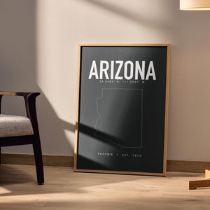 Arizona Minimalistischen Druck, Arizona Digital Download Druck, US Bundesstaat Arizona Wand Kunst Druck, Arizona Digitale Wandkunst, Arizona Digital Downloa