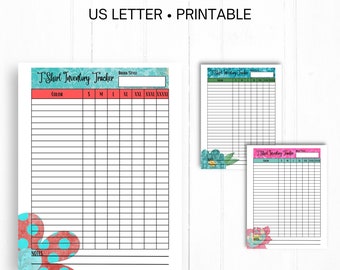 T-Shirt Inventory Tracker, Inventory Tracker, Inventory Management, Inventory Sheet, Inventory, Small Business, T-Shirt, A100