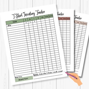 T-Shirt Inventory Tracker for Small Business, Inventory Tracker, Inventory Management, Inventory Sheet, Inventory, Small Business, T-Shirt