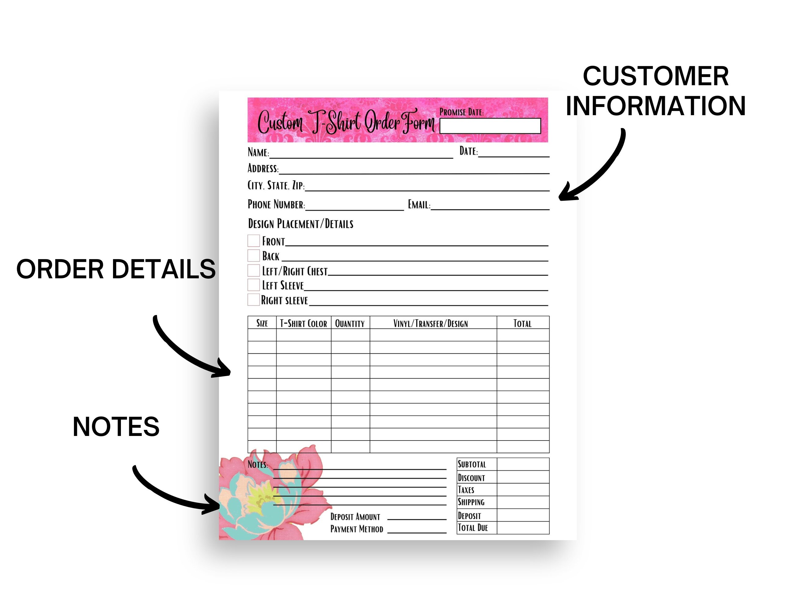 Custom Tshirt Order Form Tshirt Order Form Custom Order - Etsy