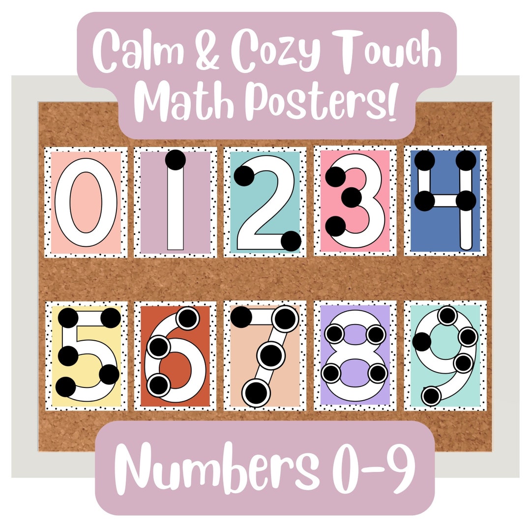 Calm & Cozy, Irregular Dot, Touch Math Number Posters, SPED, Elementary,  Math Posters, Classroom Decor, Classroom Posters, Anchor Charts 