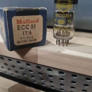 Mullard yellow ecc81 valve vacuum tube AVO vcm 163 tested
