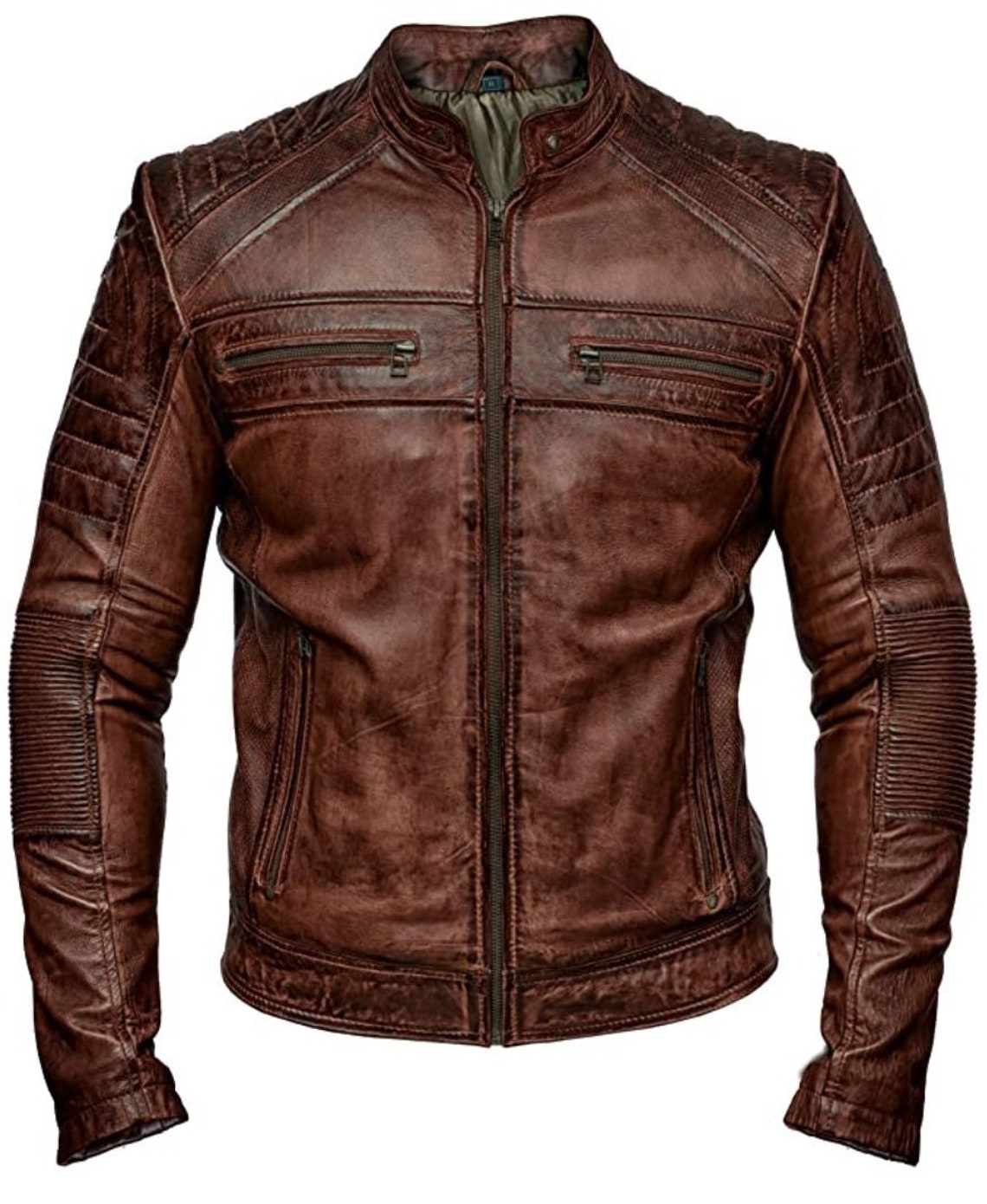 Mens Vintage Motorcycle Distressed Brown Cafe Racer Handmade - Etsy