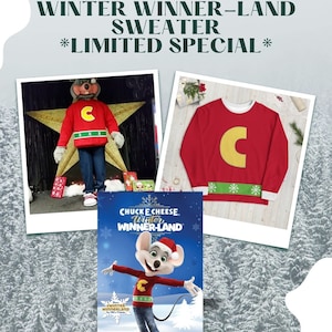 Chuck E Cheese Winter Winner-Land inspiriert | Erwachsenen Unisex Sweatshirt | Weihnachtsfeiertags-Sonderausgabe | Weihnachtspullover