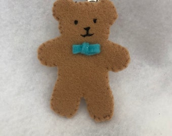 Teddy bear hair clip, bear hair clip, teddy bear barrette, felt hair clips