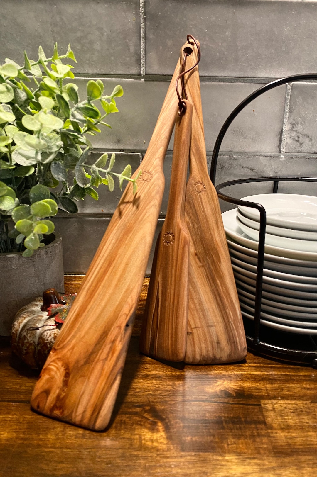 Spatulas Spurtle Set of 3 Piece Ambrosia Maple Hardwood Spatula Pot ...