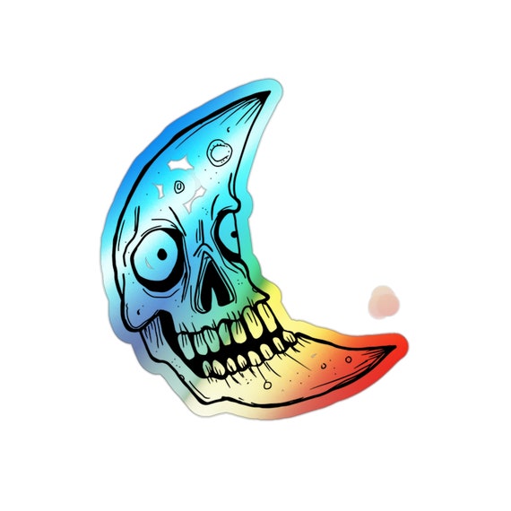 Spooky Moon Sticker!