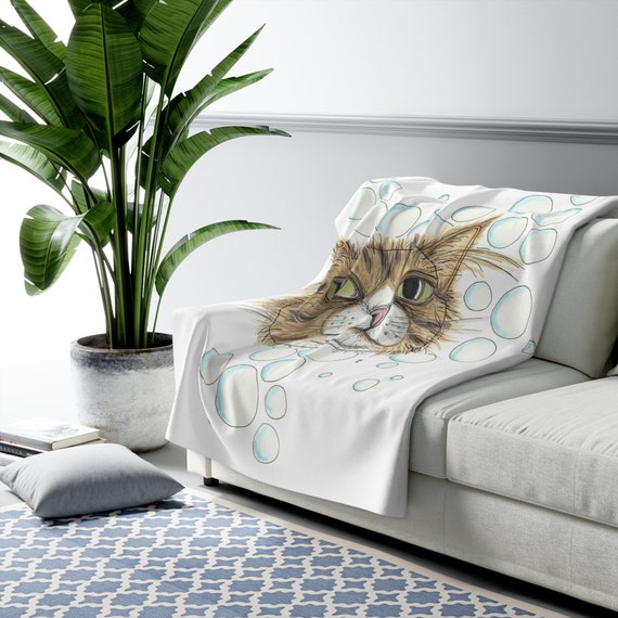 Bubble Petunia Sherpa fleece blanket