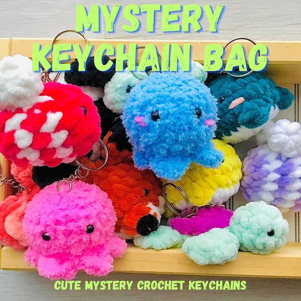 Crochet plushie mystery bag⎢ Stuffed animals, aesthetic,crochet keychain,mystery box cute plushies, lucky box, random surprise pack, crochet