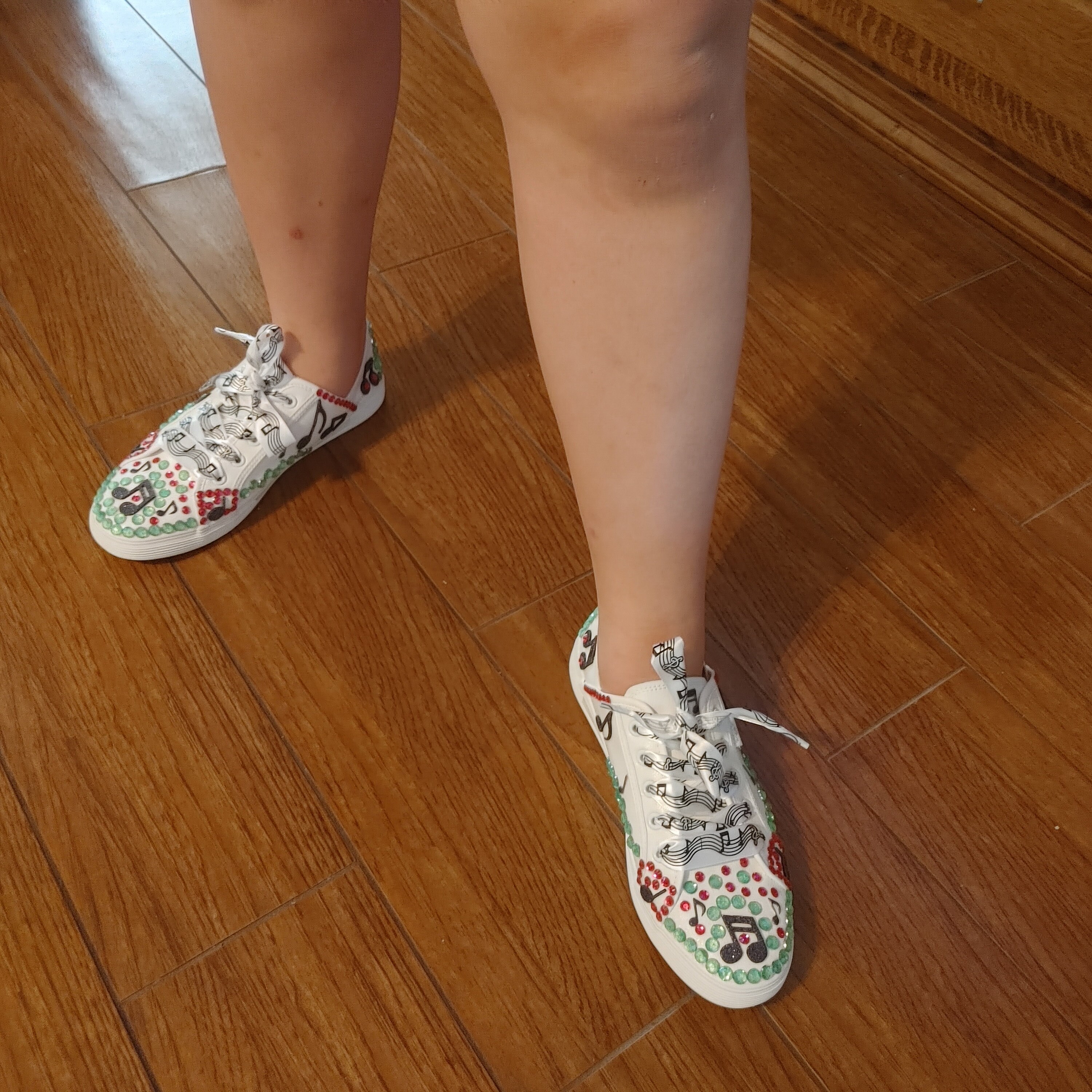 Musical Notes Beaded Sneaker Kids and Adults,white or Black ...