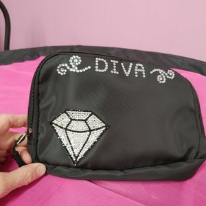 Cross over purse &quot; Chic or Diva &quot; Fanny pack; Bougie and gems.