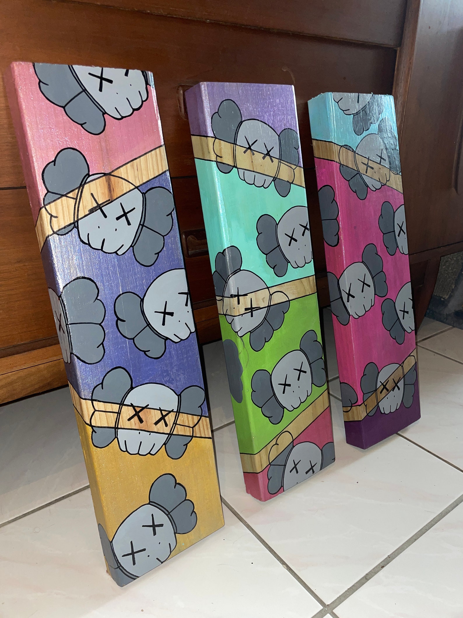 KAWS Art Inspired Wood Piece Etsy