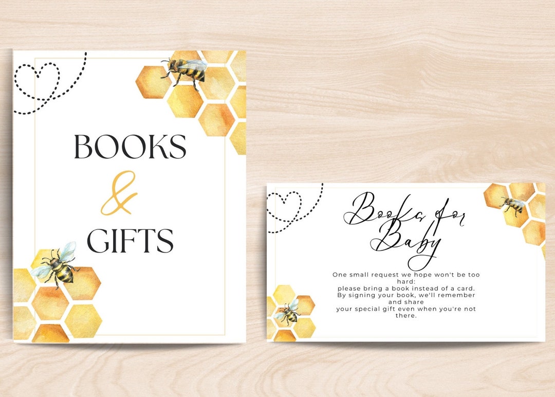 Bee Baby Shower Invitation Insert & Sign Digital Download - Etsy