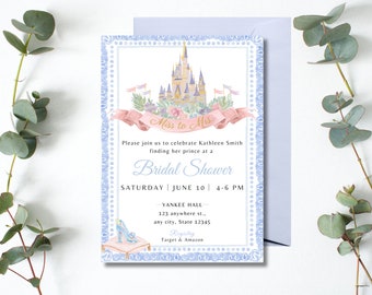 Invitación para despedida de soltera de princesa: "Felices para siempre", temática de cuento de hadas (descarga digital)