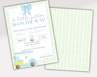Golf Baby Shower Invitation: Little Putter On The Way (Digital Download)