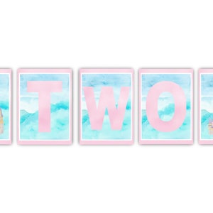 Princess Bibbidi Bobbidi Two Birthday Banner, Princess Watercolor Instant Digital Download