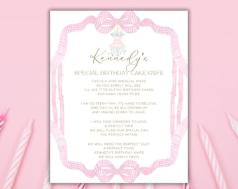 Birthday Cake Knife Poem, Grand Millennial Preppy First Birthday Tradition, Digital Download Birthday Present